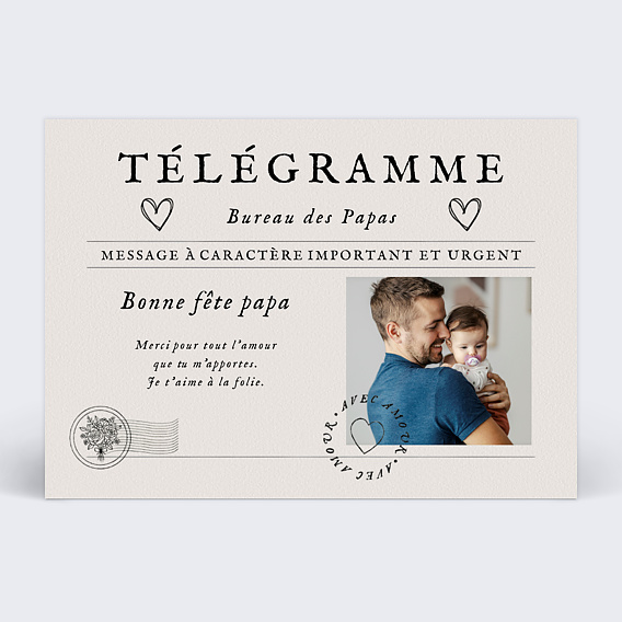 Carte fête des pères Télégramme