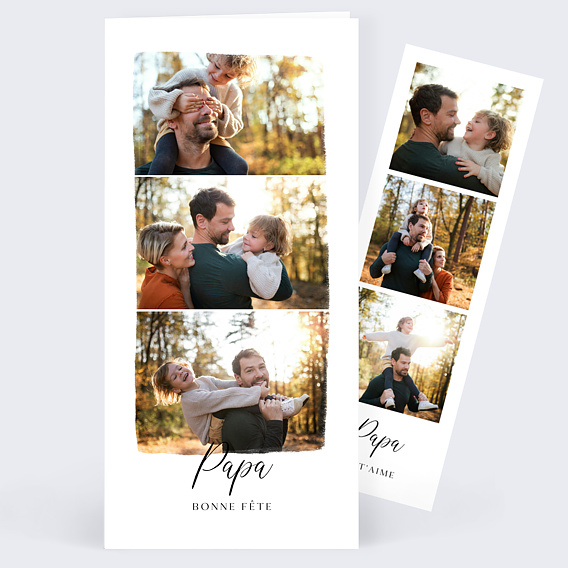 Carte fête des pères Trois photos