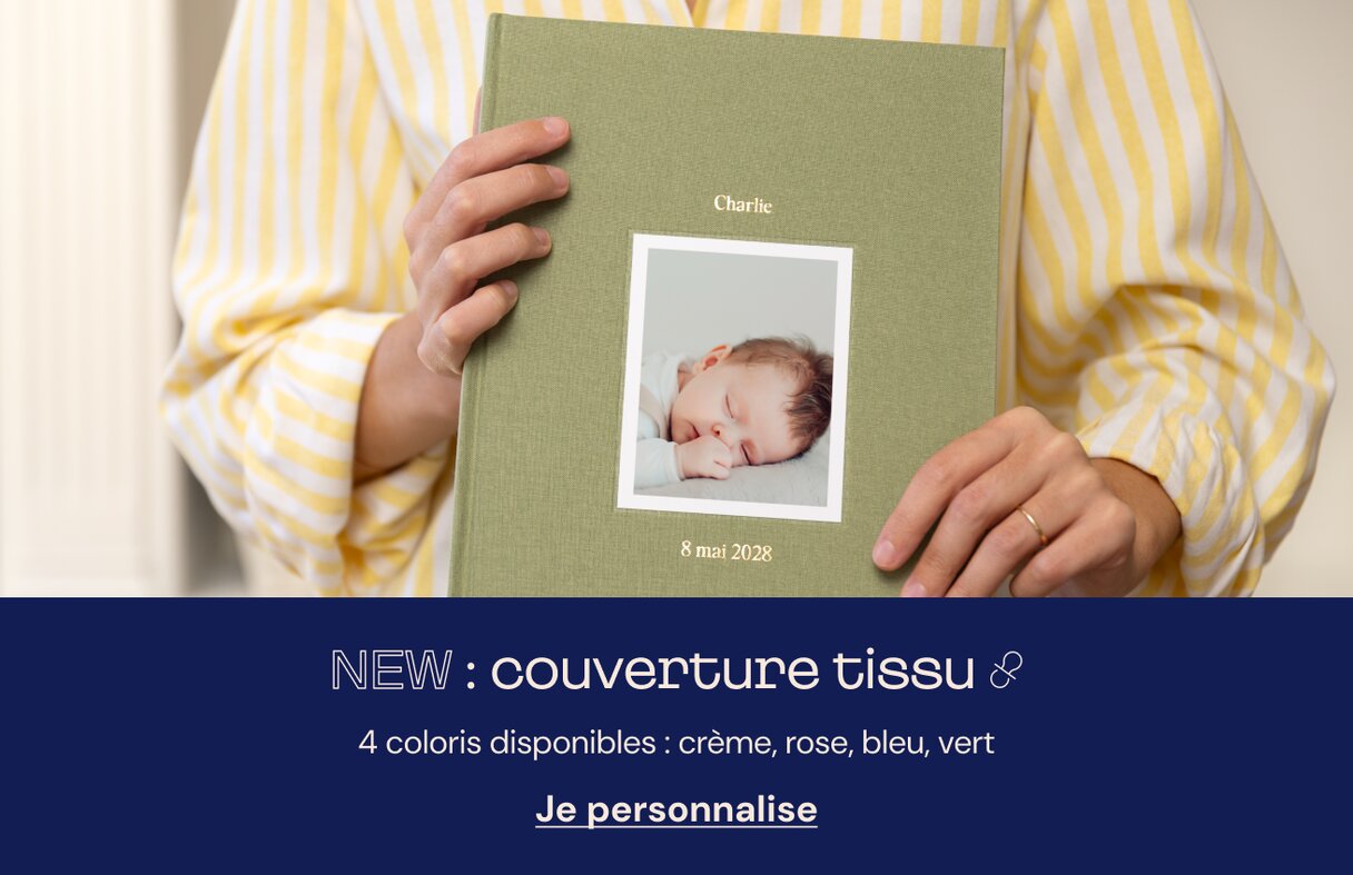 Album photo tissu naissance