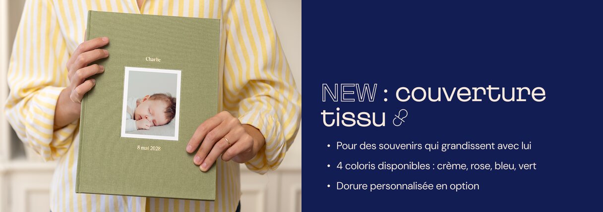 Album photo tissu naissance