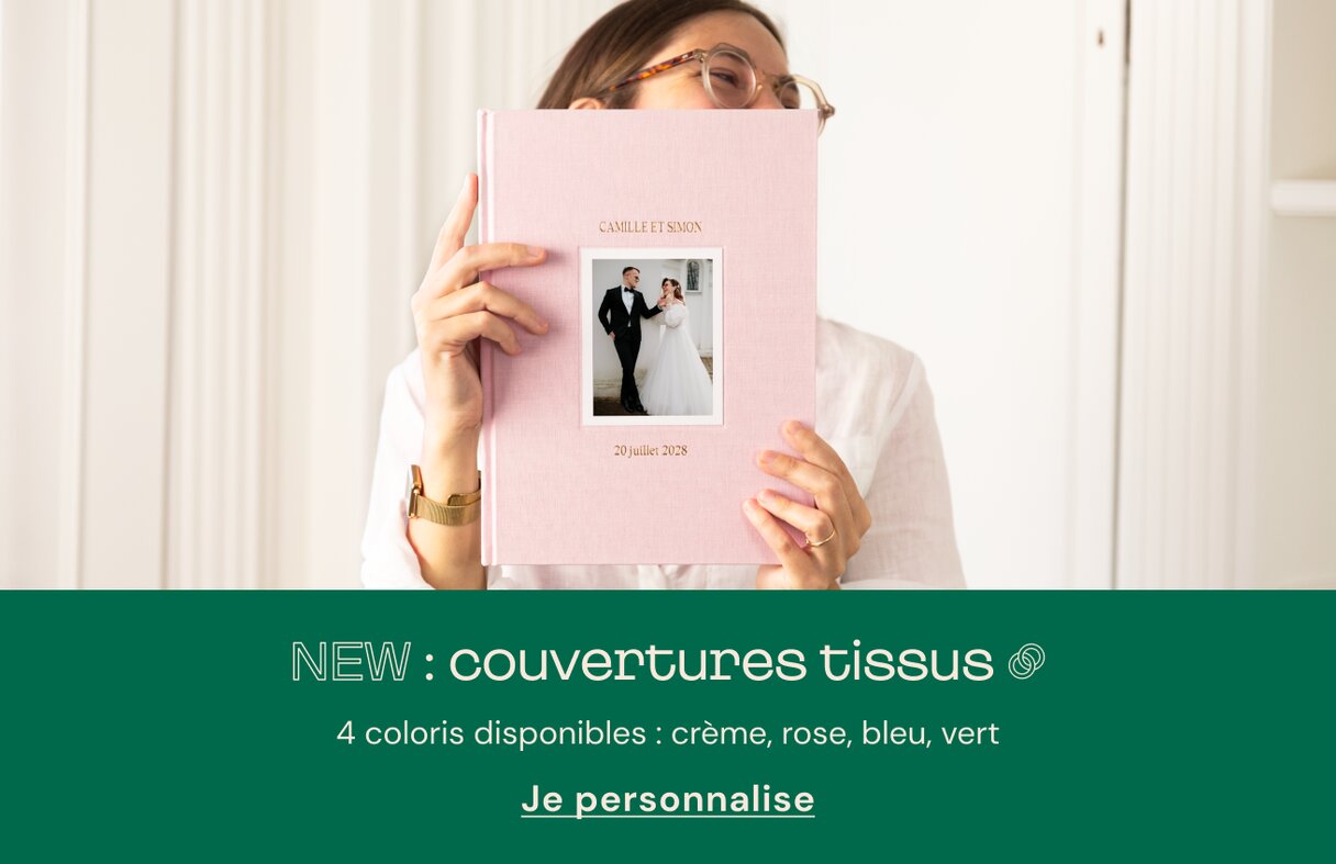 Album photo tissu mariage