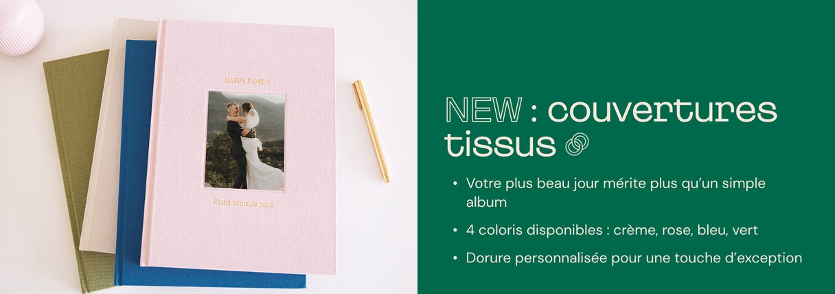 Album photo tissu mariage