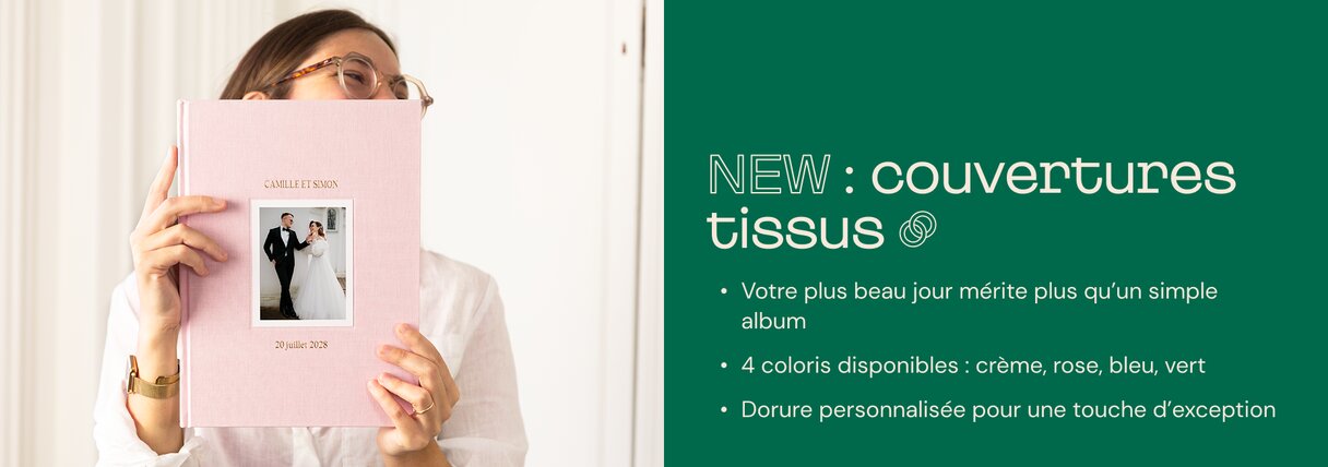 Album photo tissu mariage