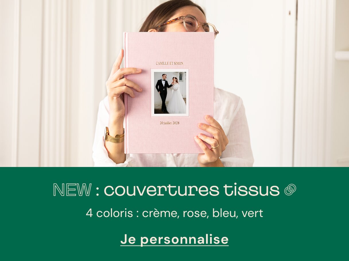 Album photo tissu mariage