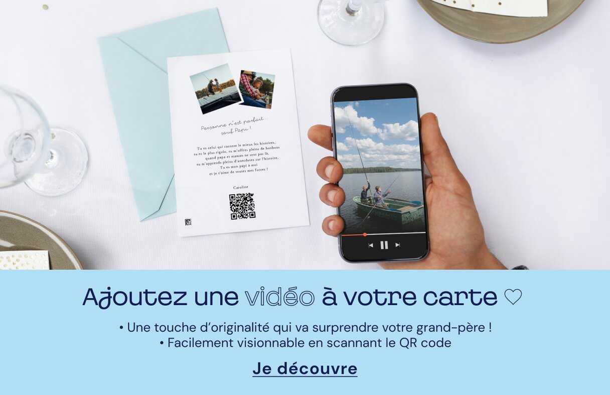 QR code vidéo carte fête des grands-pères
