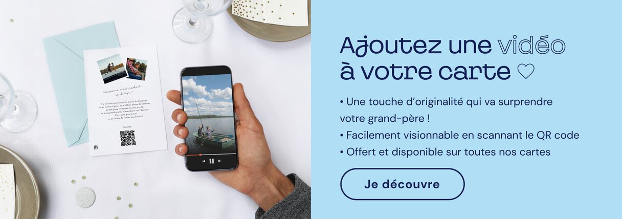 QR code vidéo carte fête des grands-pères