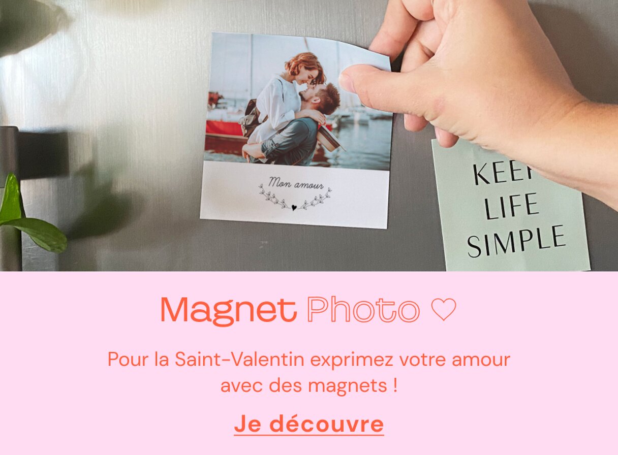 Carte d'amour format magnet