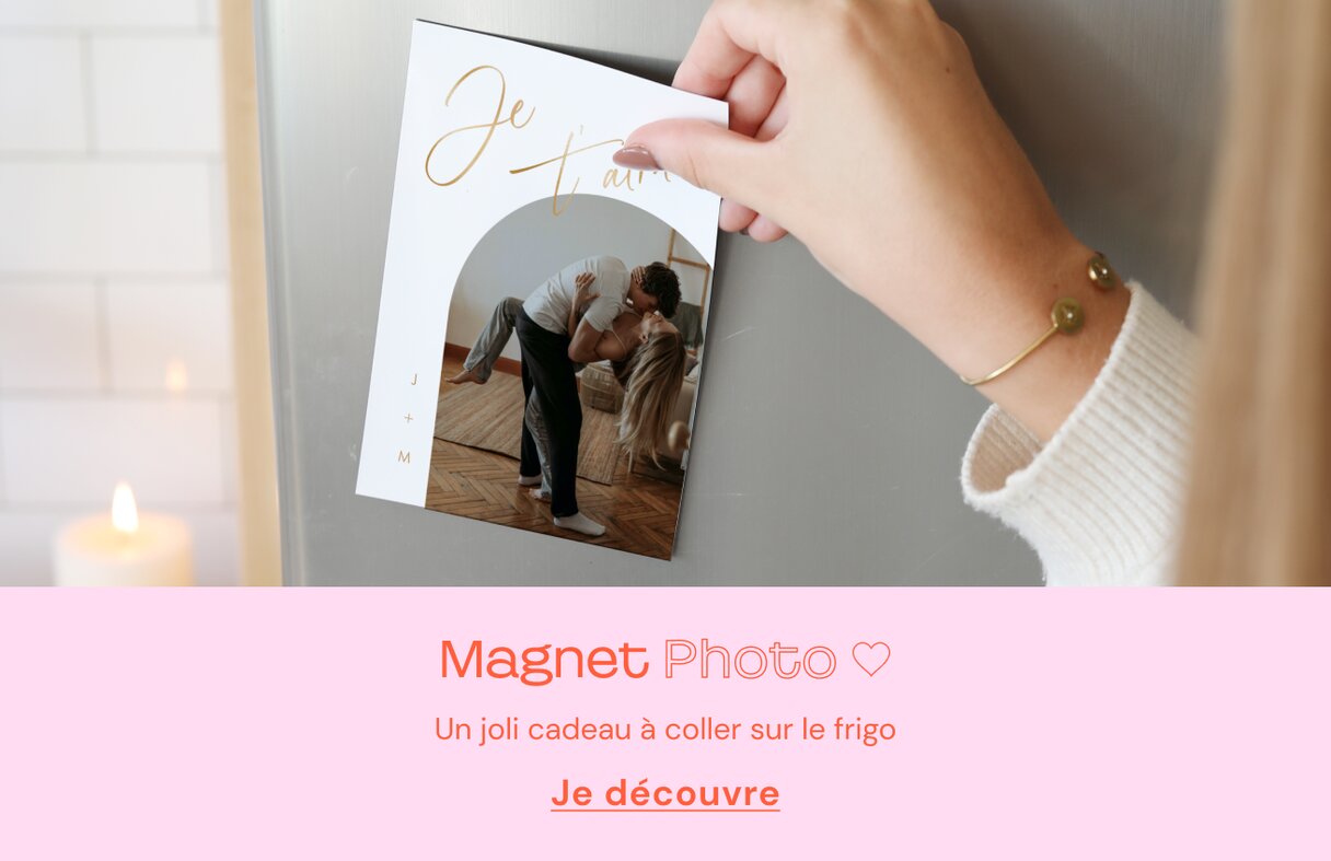 Carte d'amour format magnet
