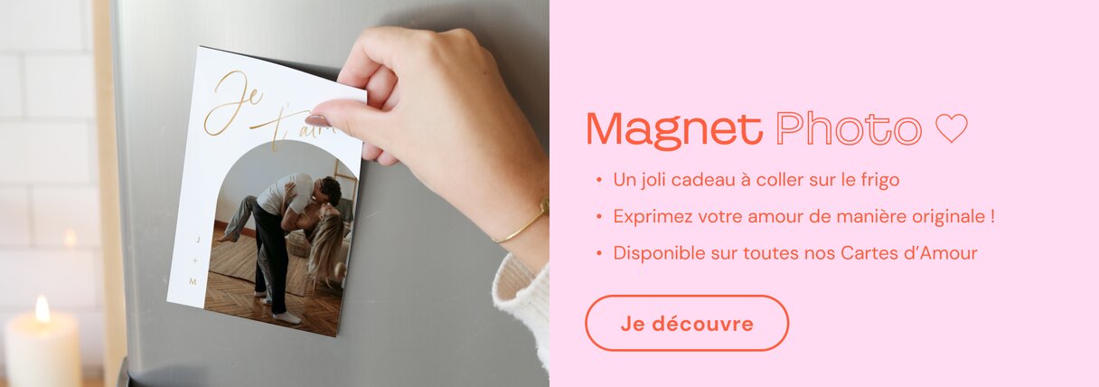 Carte d'amour format magnet