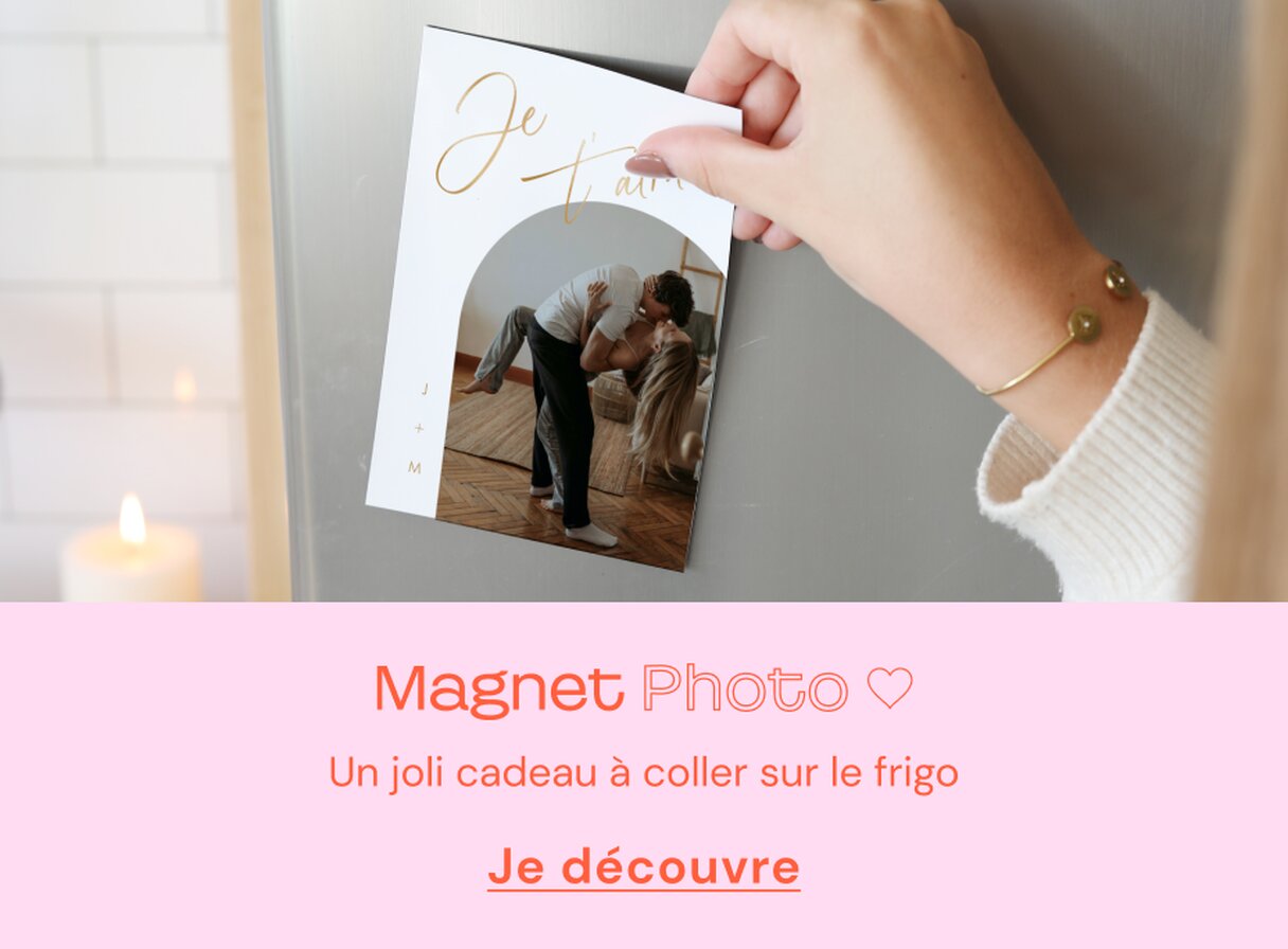 Carte d'amour format magnet