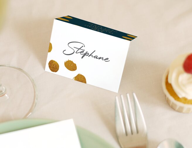 50 Marque-places En Papier Vierges - Cartes De Place Pour Mariage, Anniversaire, Baptême - Design Géométrique Moderne - Bleu - 8