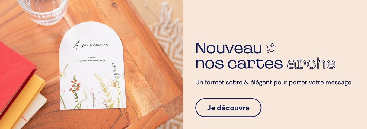 Carte de condoléances format arche