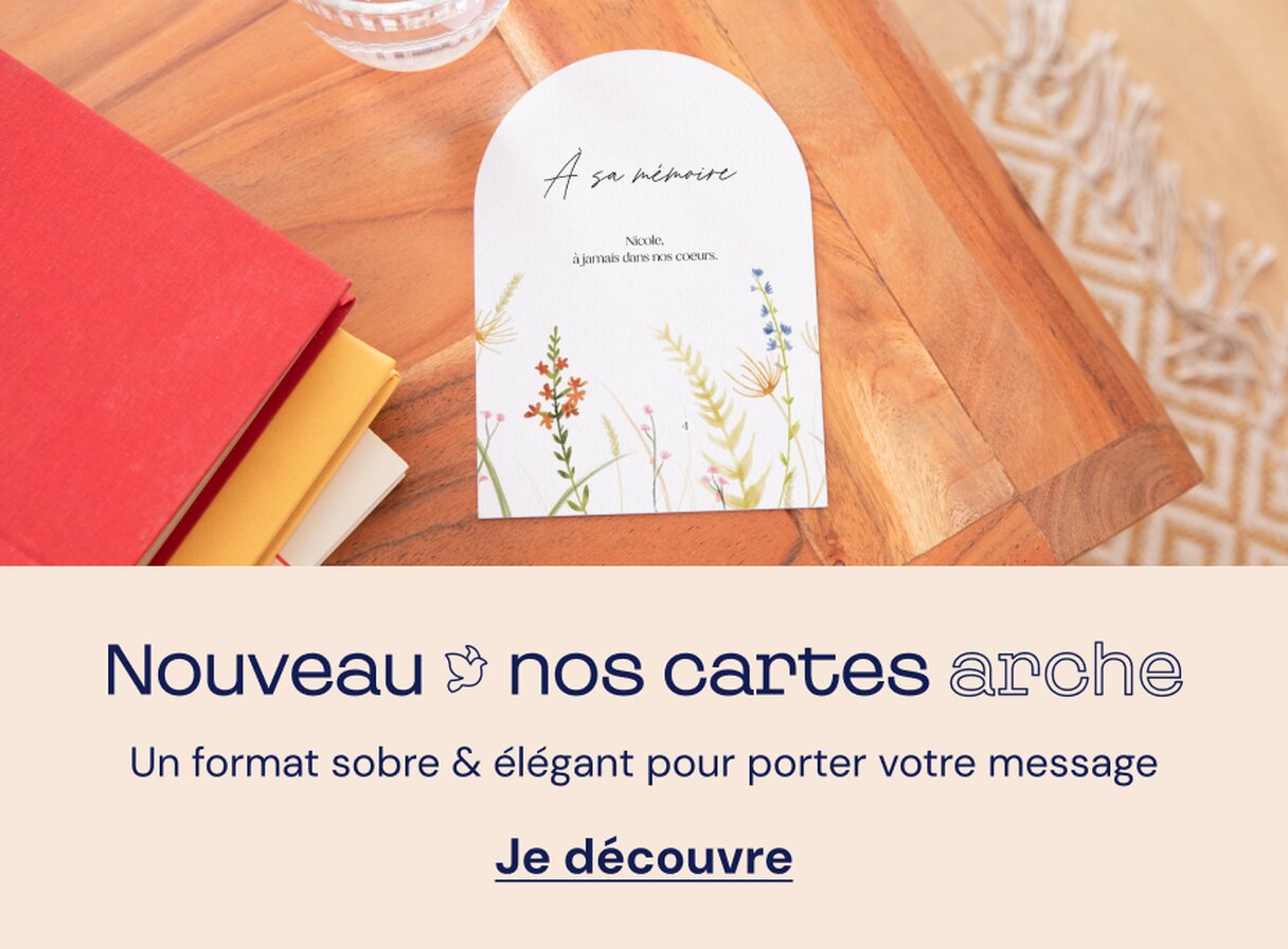 Carte de condoléances format arche