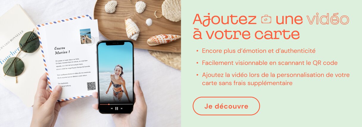 Carte postale avec vidéo