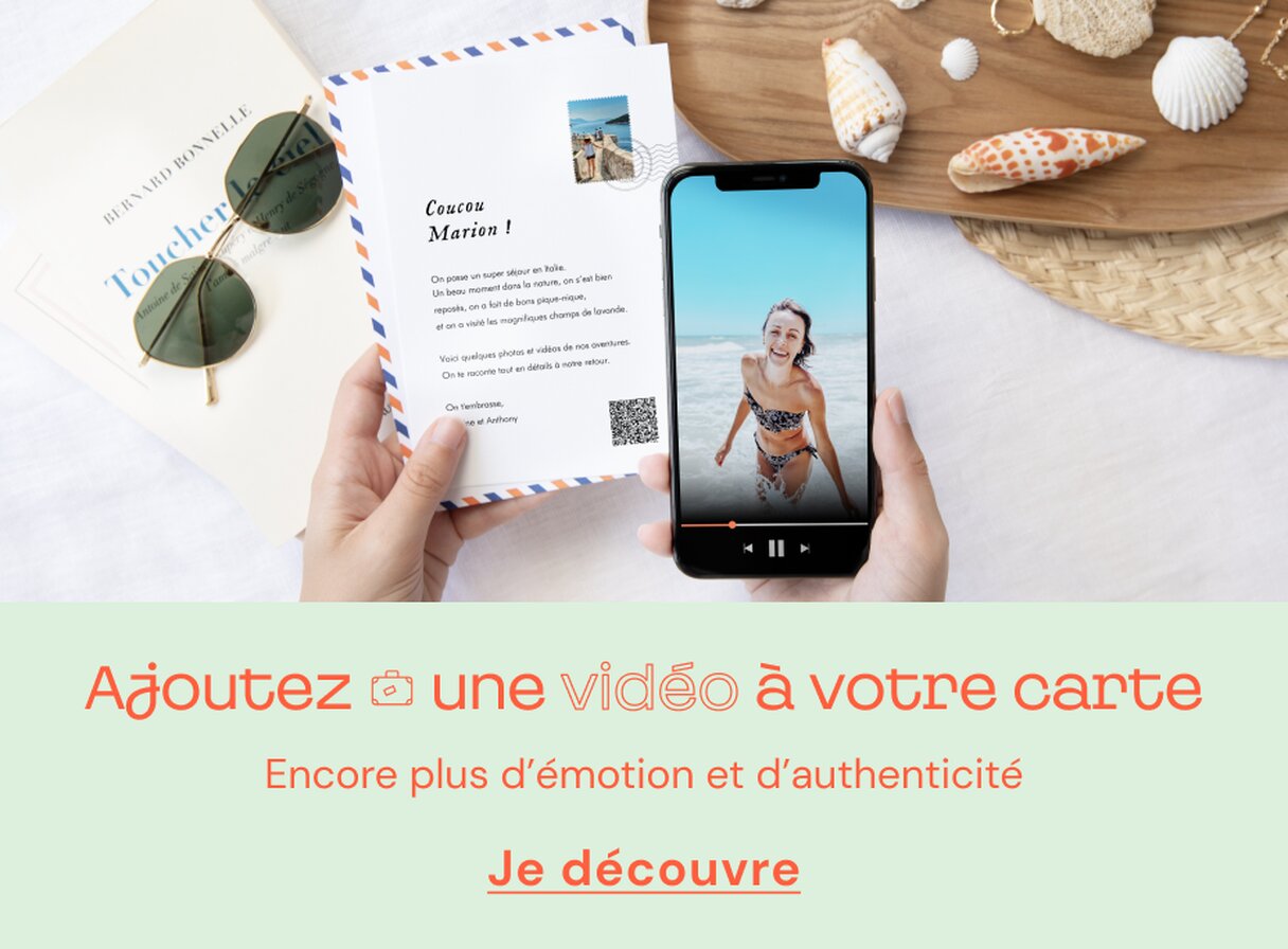 Carte postale avec vidéo