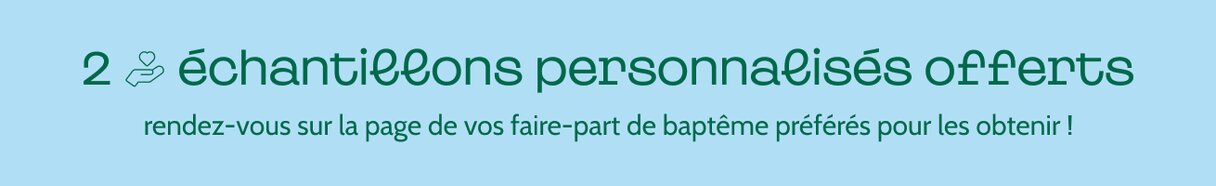 Echantillon faire-part baptême personnalisé offert