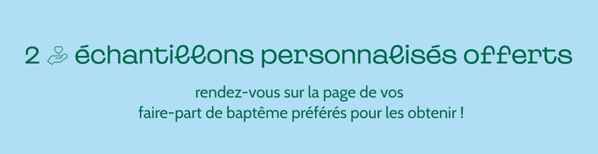 Echantillon faire-part baptême personnalisé offert