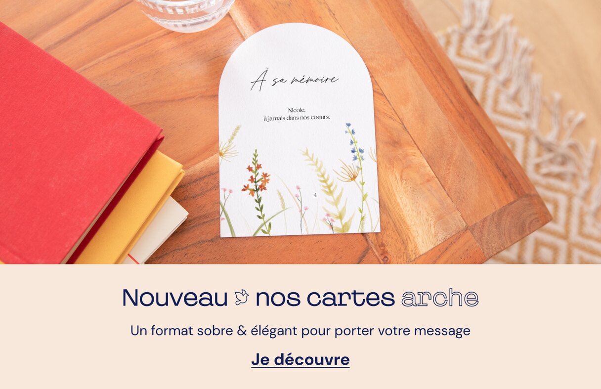 Faire-part décès format arche