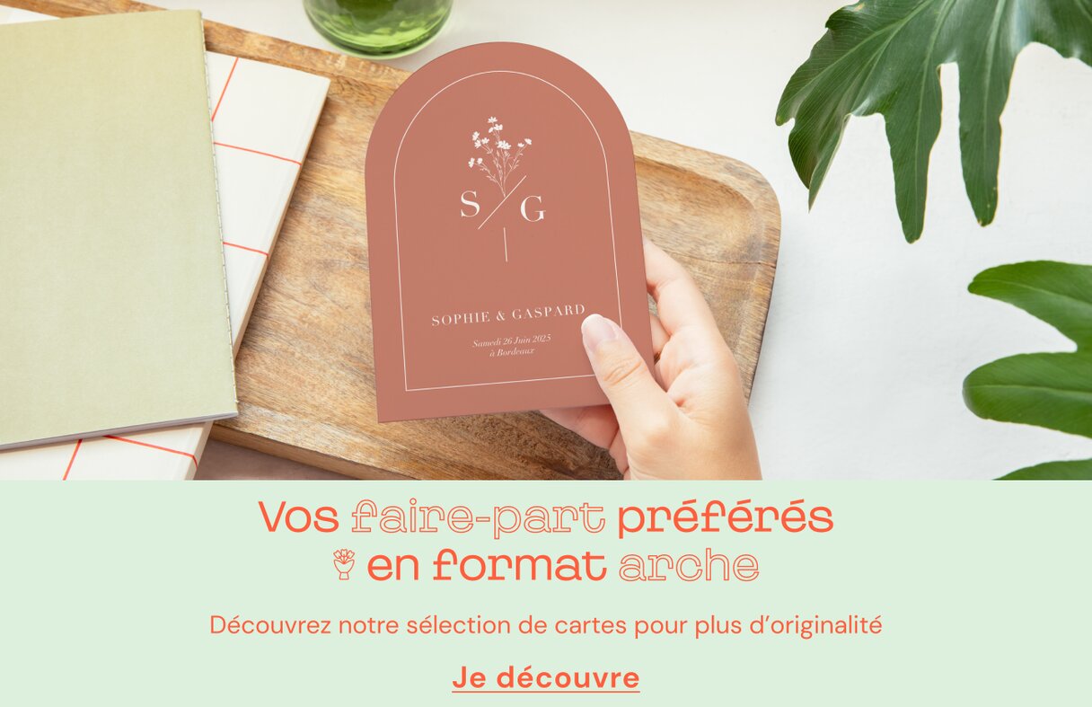 Faire-part mariage format arche