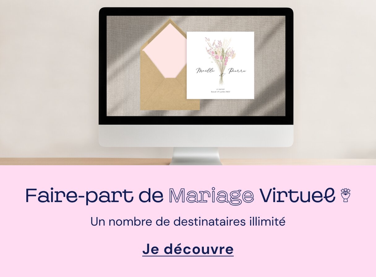 Faire-part mariage virtuel