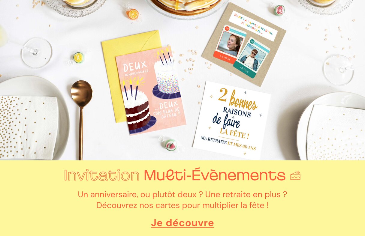 Invitation anniversaire multi-évènements