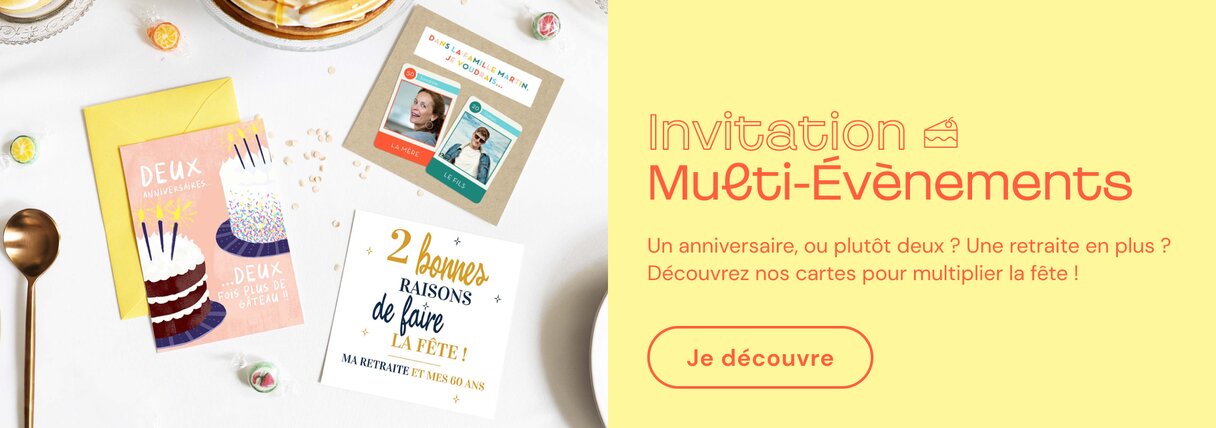 Invitation anniversaire multi-évènements
