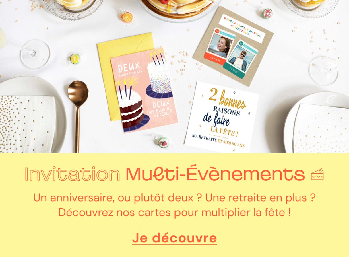 Invitation anniversaire multi-évènements