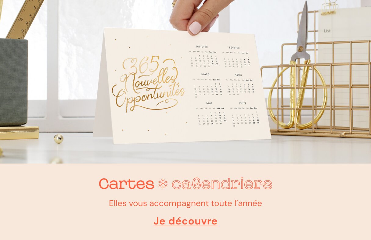 Carte calendrier voeux