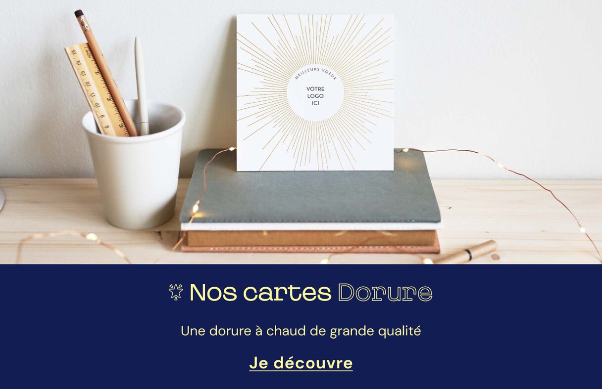 Carte de vœux avec dorure