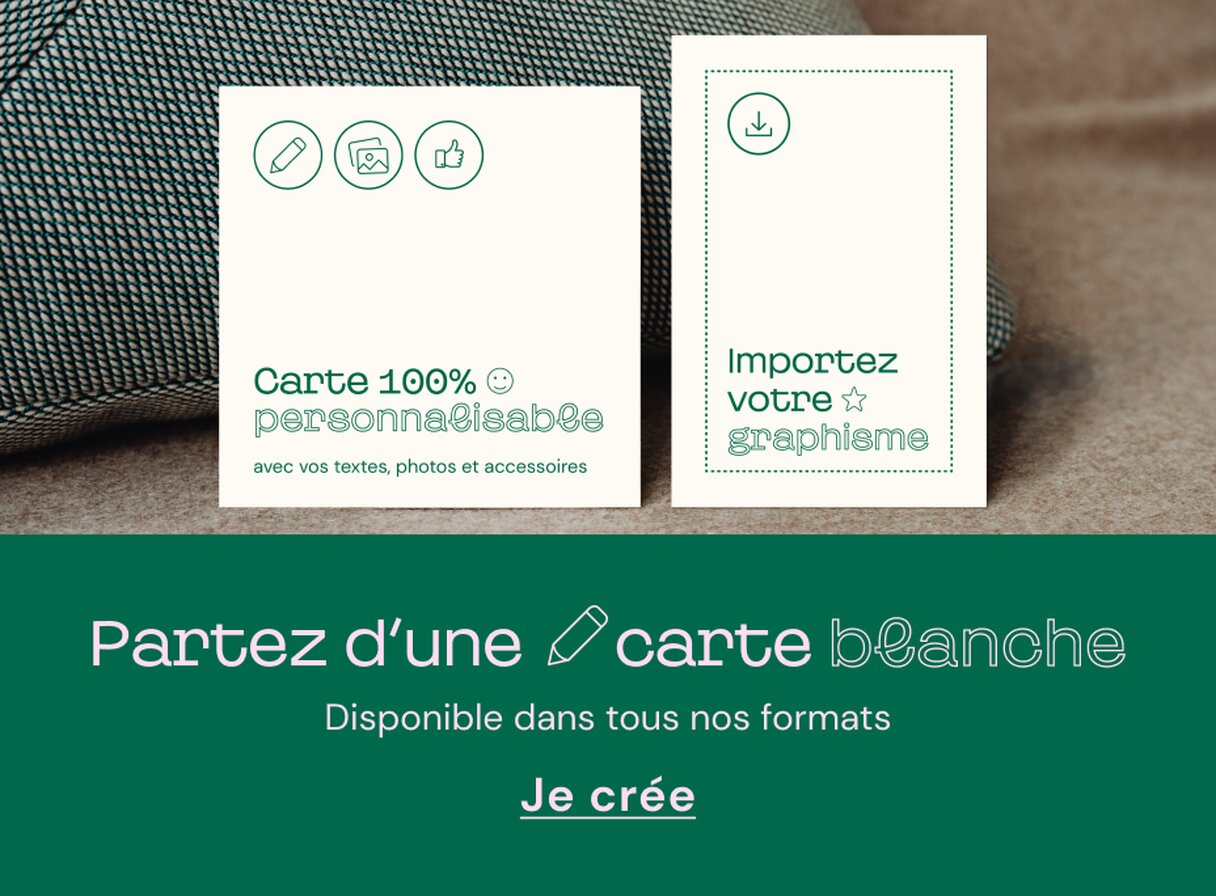 Carte de vœux blanche 100% personnalisable