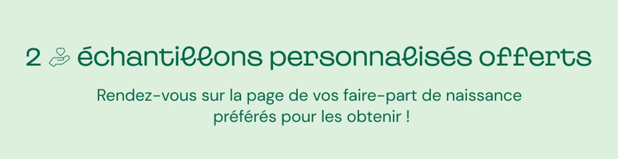2 échantillons personnalisés offerts