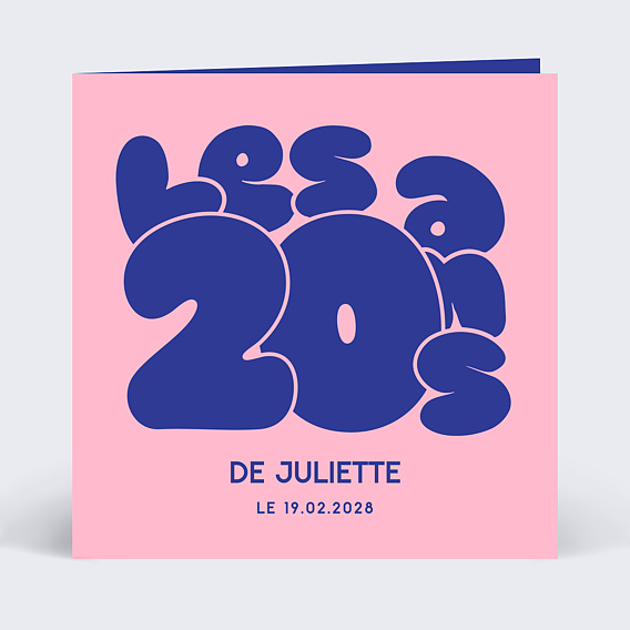 Invitation anniversaire 20 bubble