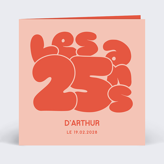 Invitation anniversaire 25 bubble
