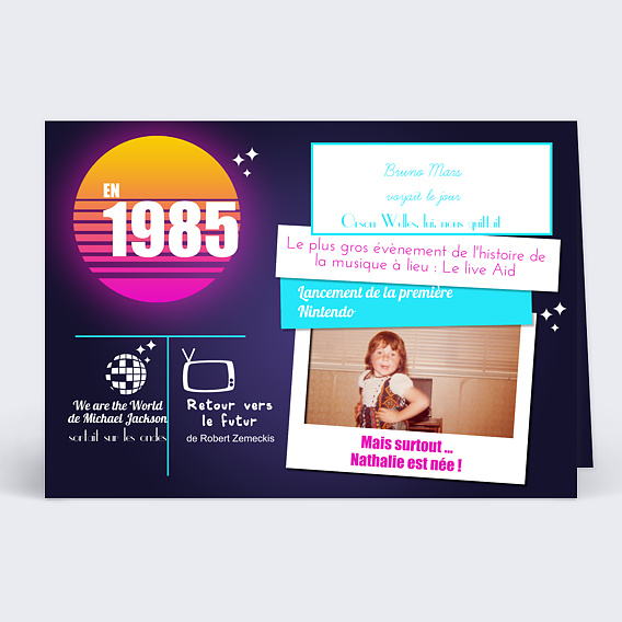 Invitation anniversaire Recap années 80