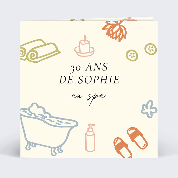 Invitation anniversaire Au spa
