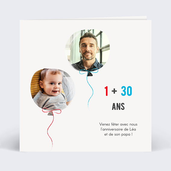Invitation Anniversaire Adulte Doubles Ballons