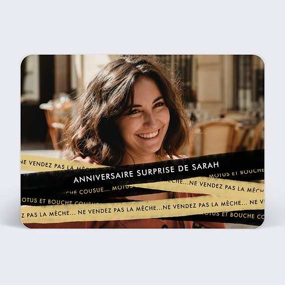 Invitation anniversaire Bandeau Surprise