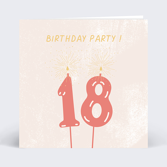 Invitation anniversaire Bougie Chiffres