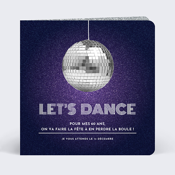 Invitation Anniversaire Boule Disco Popcarte