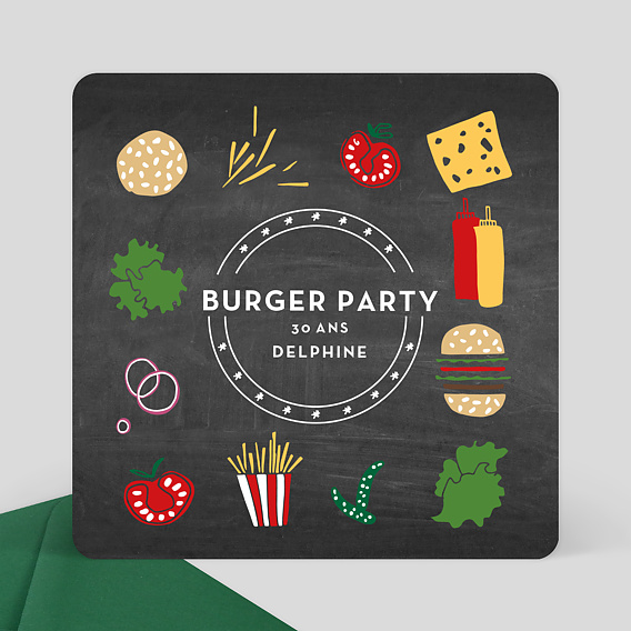 Invitation Anniversaire Burger Party