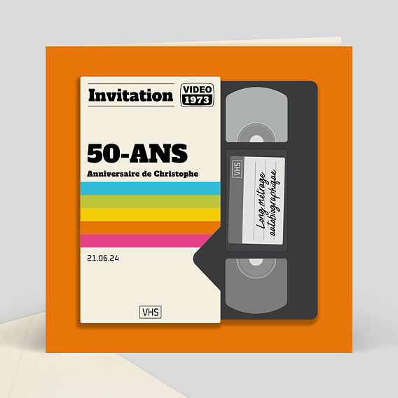 Invitation Anniversaire Adulte Cassette VHS
