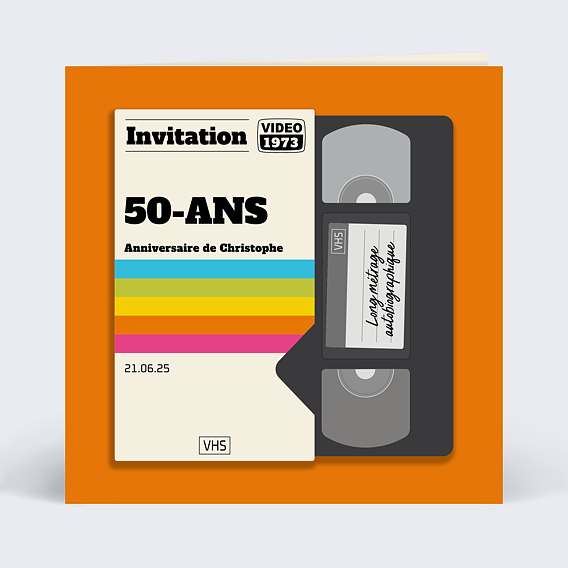 Invitation anniversaire Cassette VHS