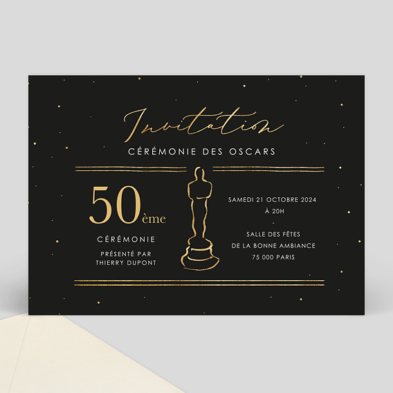 Invitation anniversaire adulte Cérémonie des Oscars
