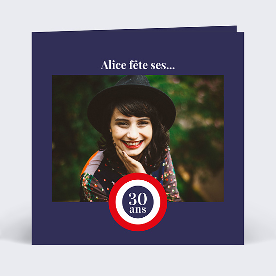 Invitation Anniversaire Adulte Cocarde Branchée