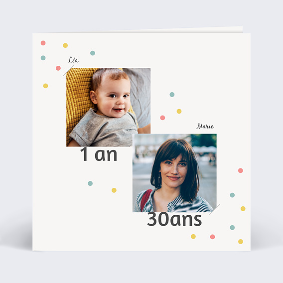 Invitation Anniversaire Adulte Confettis en famille