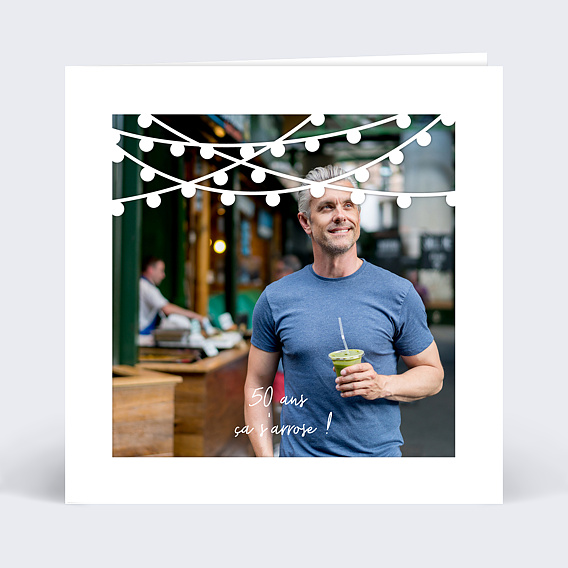 Invitation Anniversaire Adulte Découpe Guirlande