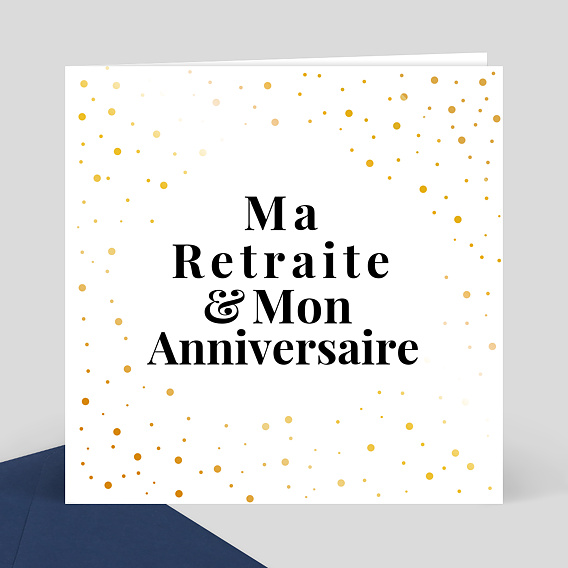 Invitation Anniversaire Adulte Dorure Pois Graphique