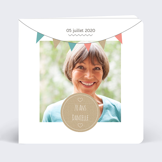 Invitation Anniversaire Adulte Fanions Colorés