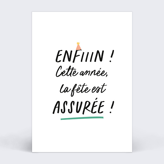 Invitation anniversaire Fête Assurée