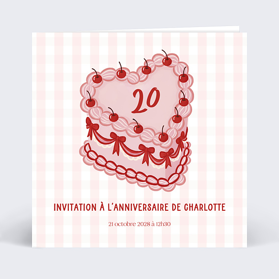 Invitation Anniversaire Adulte Gâteau glacé